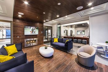 Posh lounge area in clubhouse
